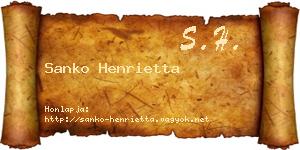 Sanko Henrietta névjegykártya